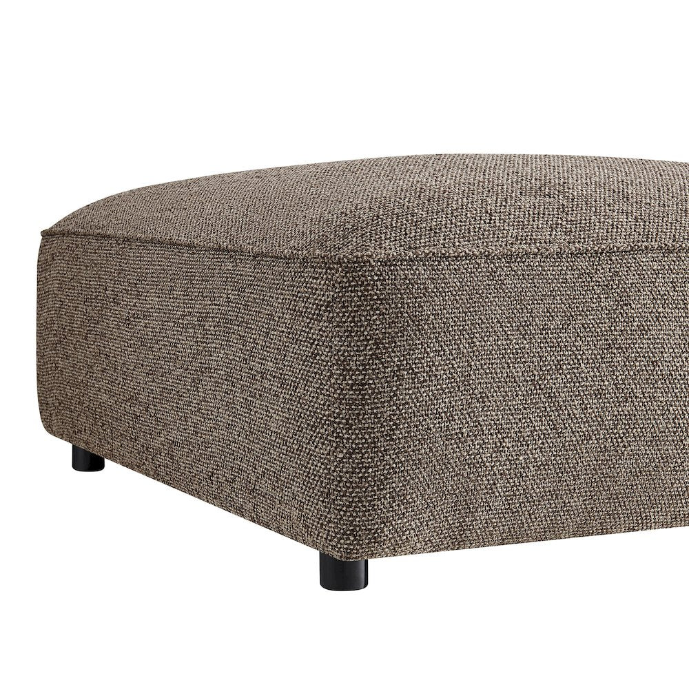 Auren Lattice Bouclé Upholstered Ottoman - Earth