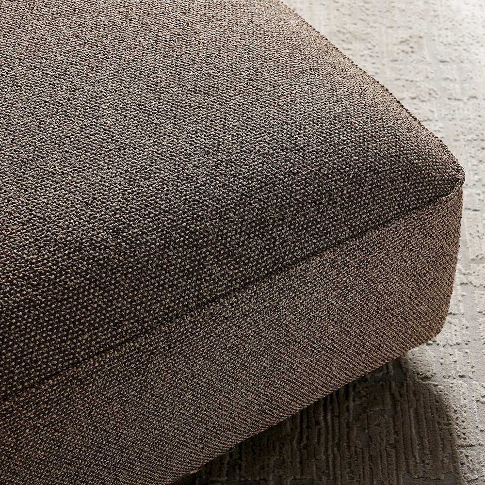 Auren Lattice Bouclé Upholstered Ottoman - Earth