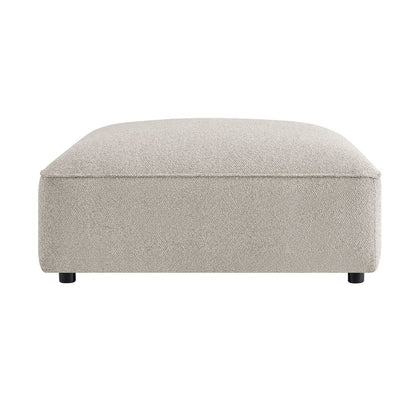 Auren Lattice Bouclé Upholstered Ottoman - Fog
