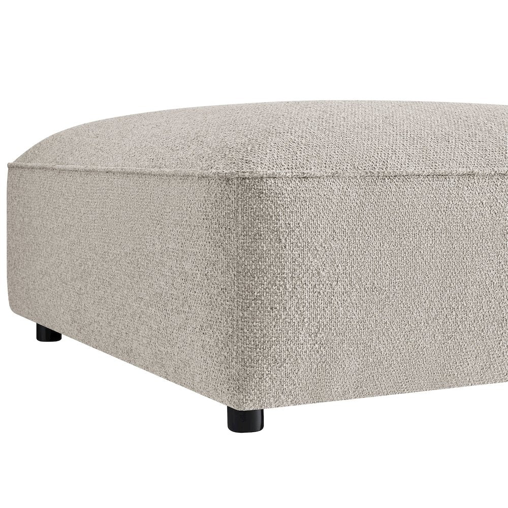 Auren Lattice Bouclé Upholstered Ottoman - Fog