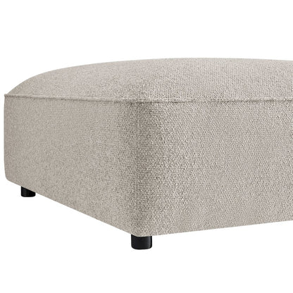 Auren Lattice Bouclé Upholstered Ottoman - Fog