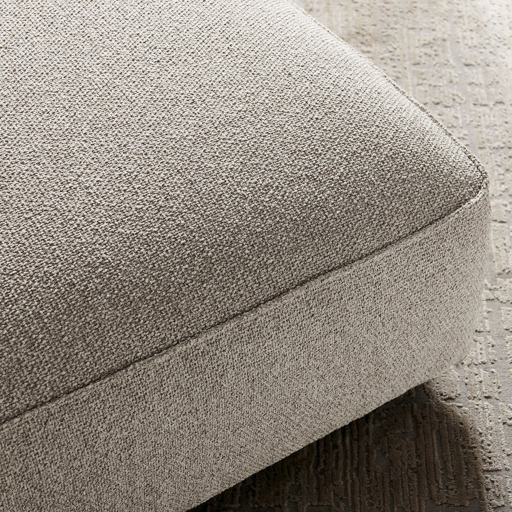 Auren Lattice Bouclé Upholstered Ottoman - Fog