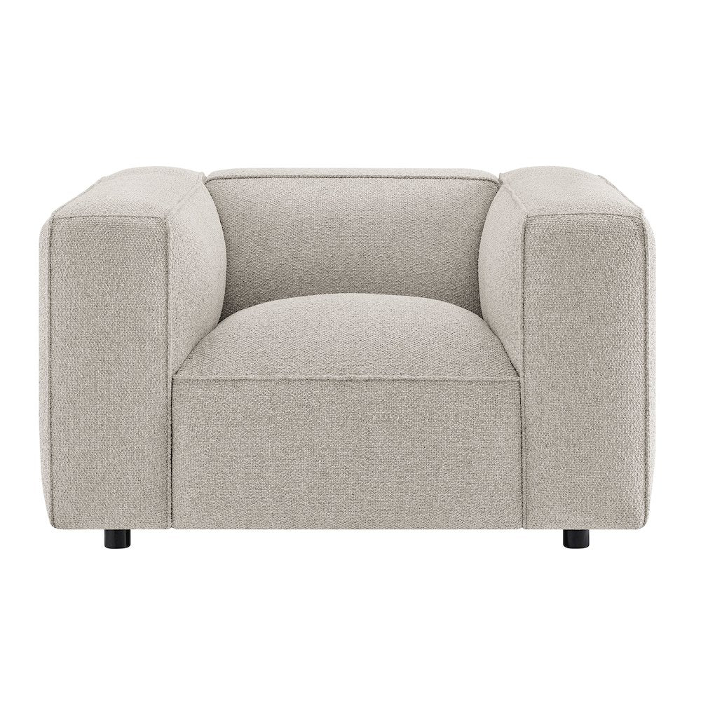 Auren Lattice Bouclé Upholstered Accent Chair - Fog