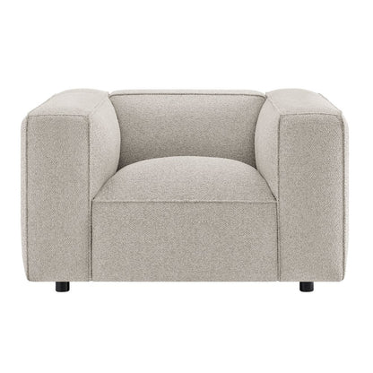 Auren Lattice Bouclé Upholstered Accent Chair - Fog