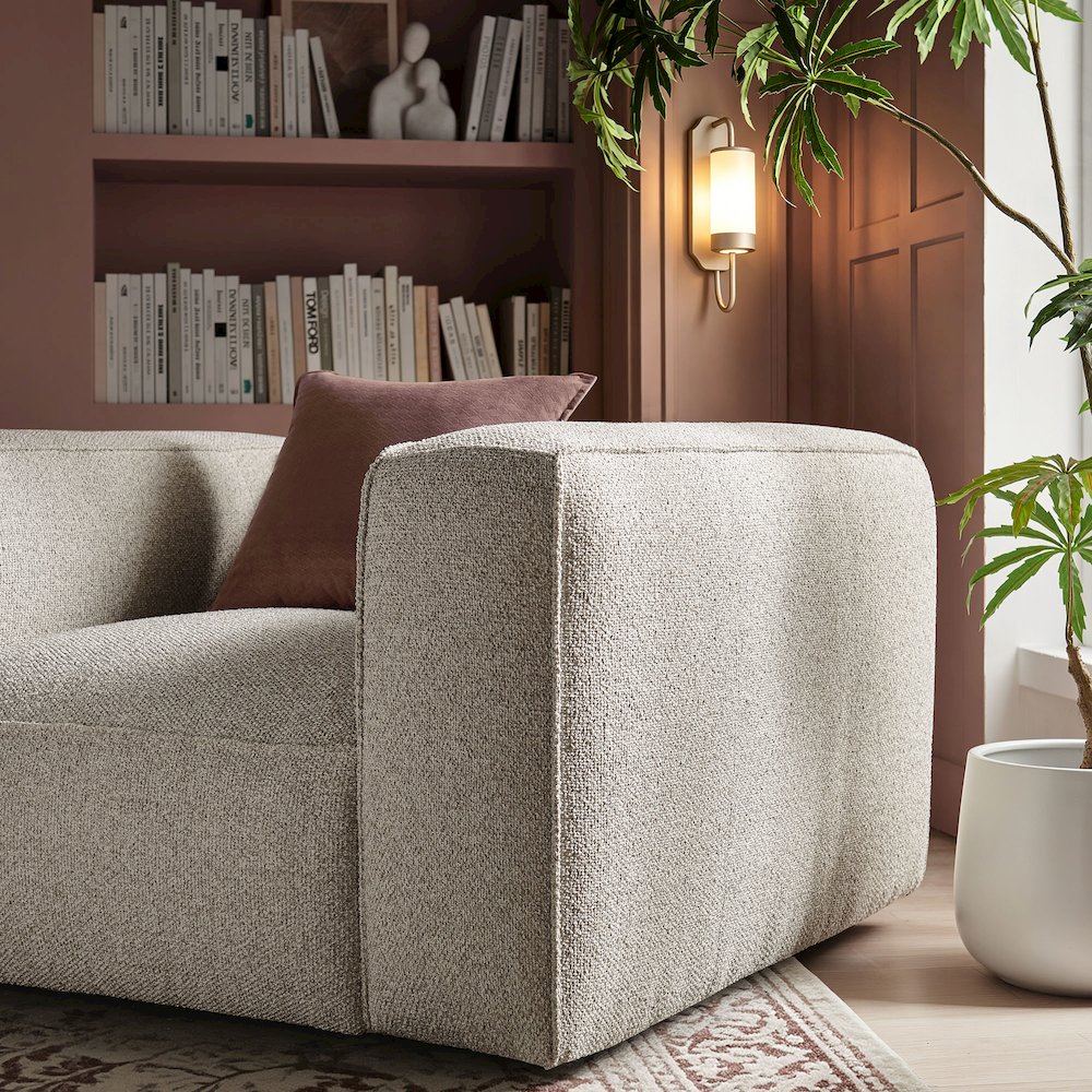 Auren Lattice Bouclé Upholstered Accent Chair - Fog