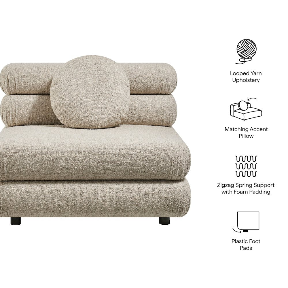 Jubilee Upholstered Modular Armless Chair - Linen