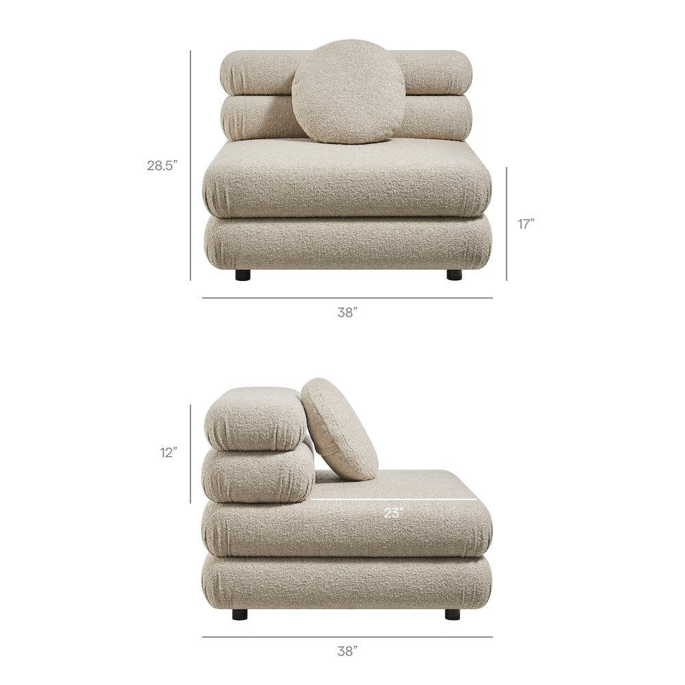 Jubilee Upholstered Modular Armless Chair - Linen