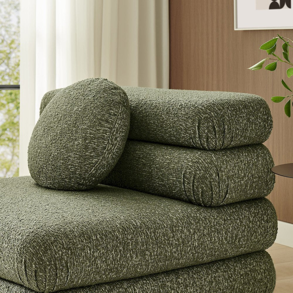 Jubilee Upholstered Modular Armless Chair - Olive
