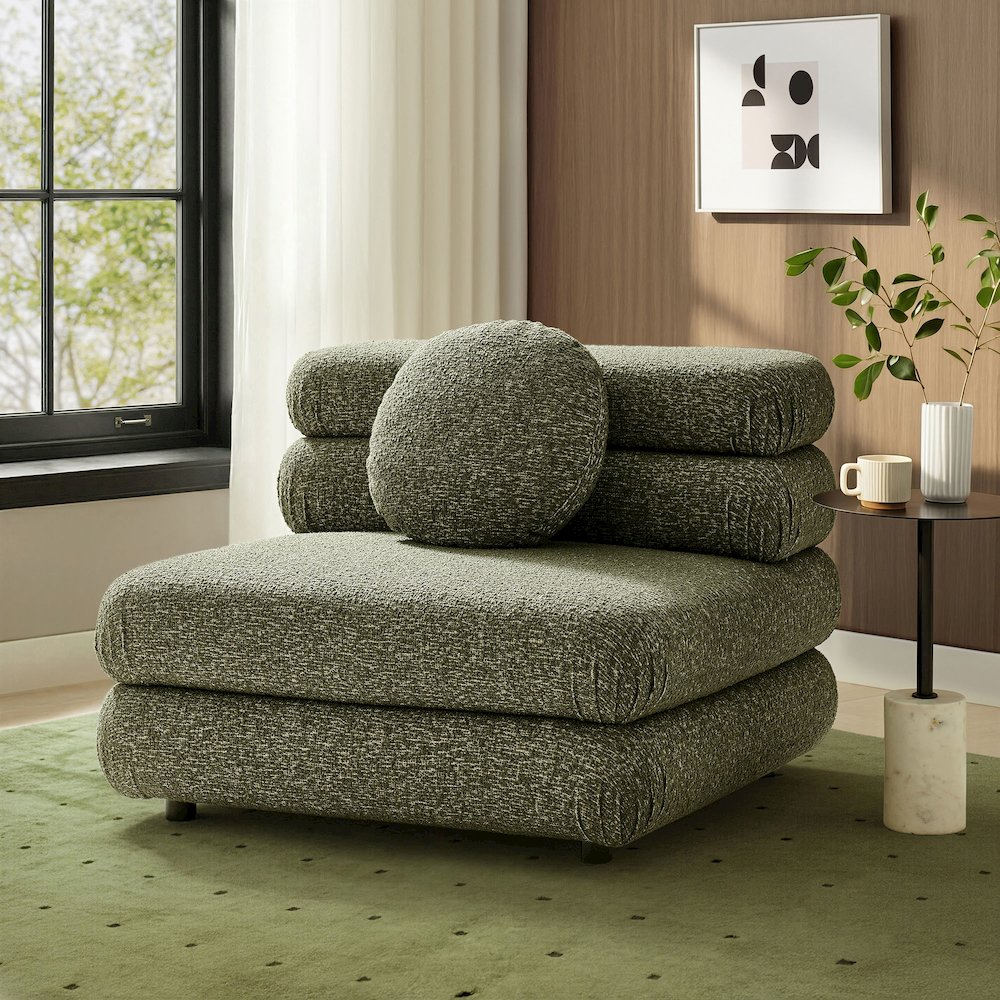 Jubilee Upholstered Modular Armless Chair - Olive