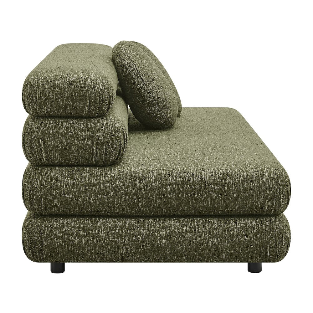 Jubilee Upholstered Modular Armless Loveseat - Olive