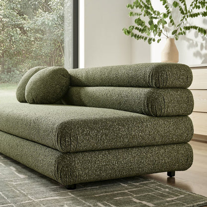 Jubilee Upholstered Modular Armless Loveseat - Olive