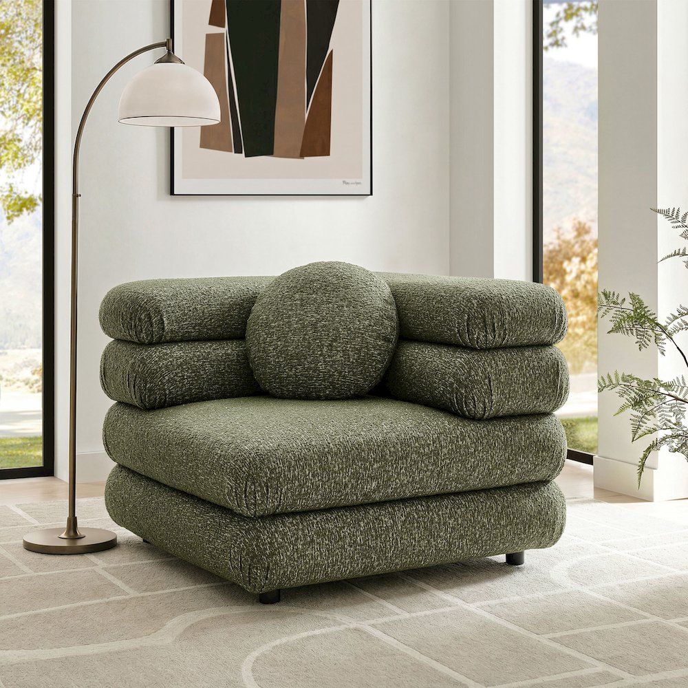 Jubilee Upholstered Modular Corner Chair - Olive