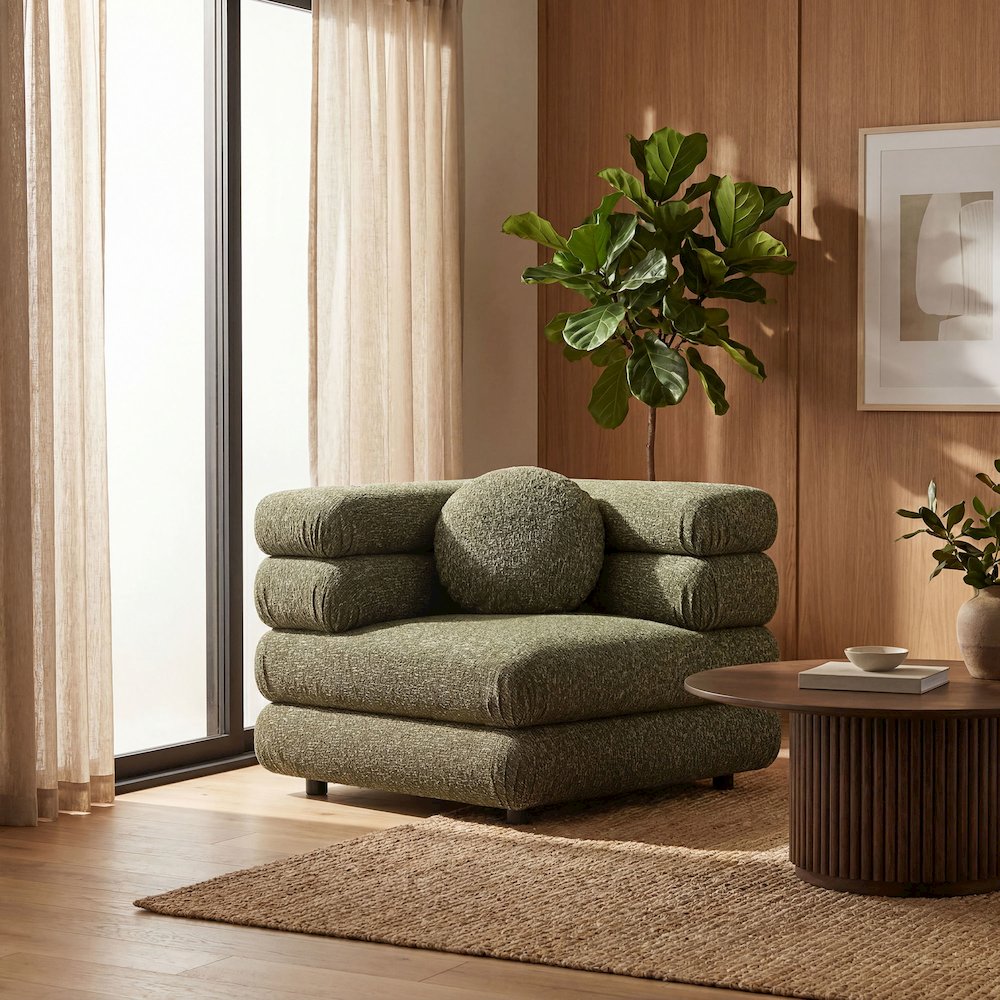 Jubilee Upholstered Modular Corner Chair - Olive