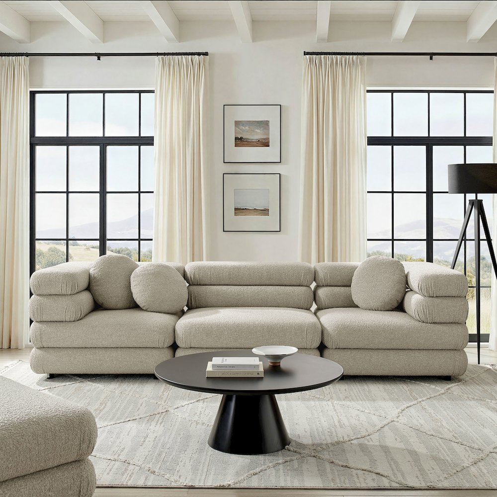 Jubilee 3-Piece Upholstered 3-Piece Modular Sofa Set - Linen