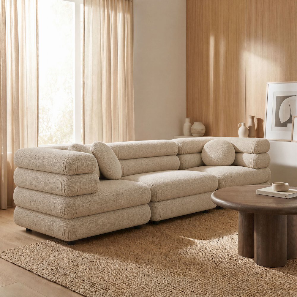 Jubilee 3-Piece Upholstered 3-Piece Modular Sofa Set - Linen