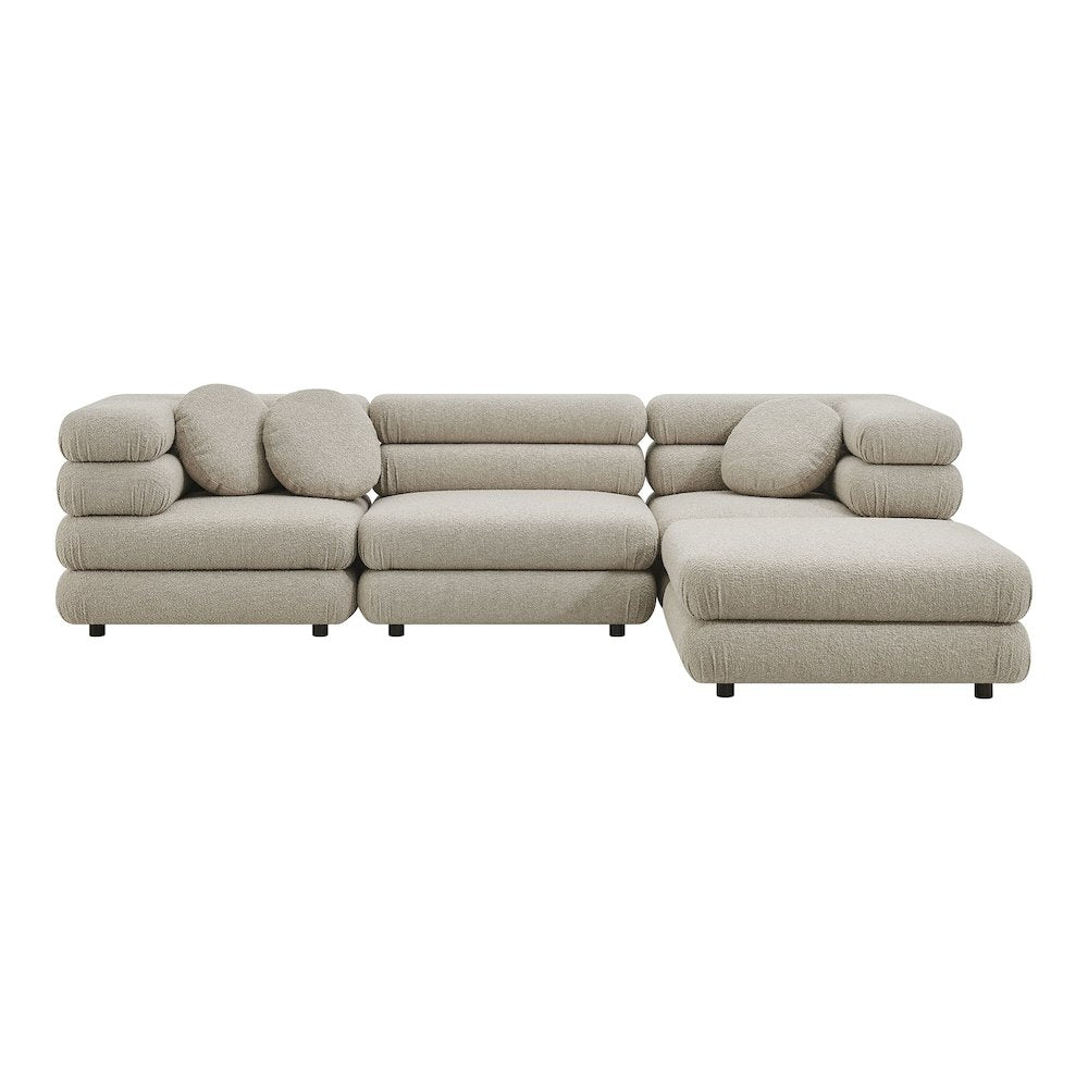 Jubilee 4-Piece Upholstered Modular Sofa Set - Linen