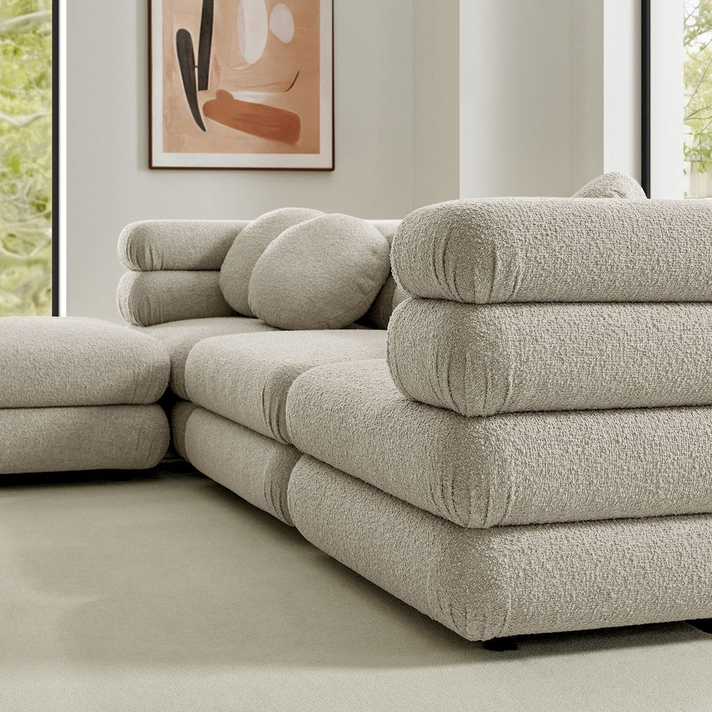Jubilee 4-Piece Upholstered Modular Sofa Set - Linen