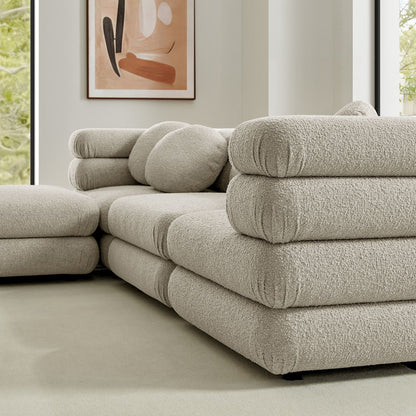 Jubilee 4-Piece Upholstered Modular Sofa Set - Linen