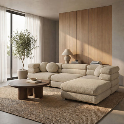 Jubilee 4-Piece Upholstered Modular Sofa Set - Linen