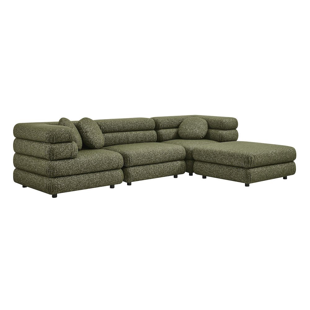 Jubilee 4-Piece Upholstered Modular Sofa Set - Olive