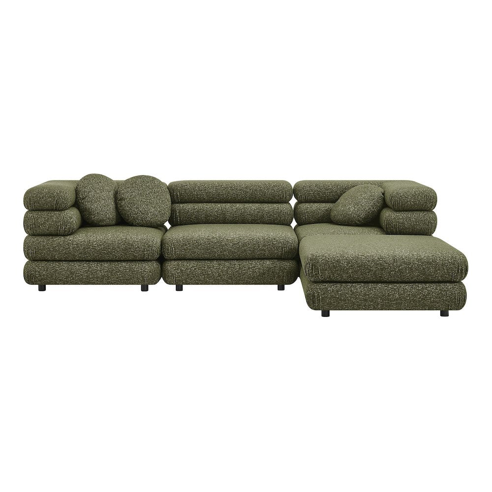 Jubilee 4-Piece Upholstered Modular Sofa Set - Olive