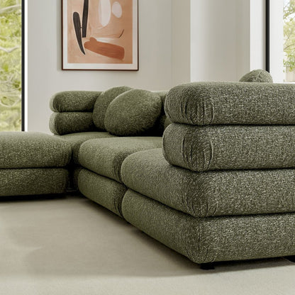 Jubilee 4-Piece Upholstered Modular Sofa Set - Olive