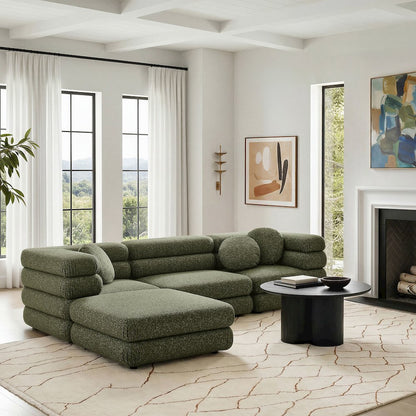 Jubilee 4-Piece Upholstered Modular Sofa Set - Olive