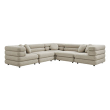Jubilee 5-Piece Upholstered Modular L-Shaped Sofa Set - Linen