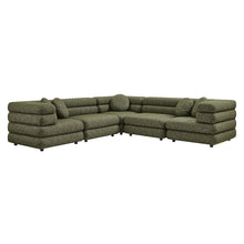 Jubilee 5-Piece Upholstered Modular L-Shaped Sofa Set - Olive