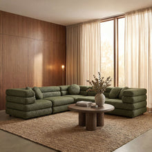 Jubilee 5-Piece Upholstered Modular L-Shaped Sofa Set - Olive