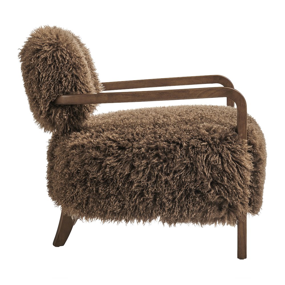 Zinnia Faux Fur Accent Chair - Brown