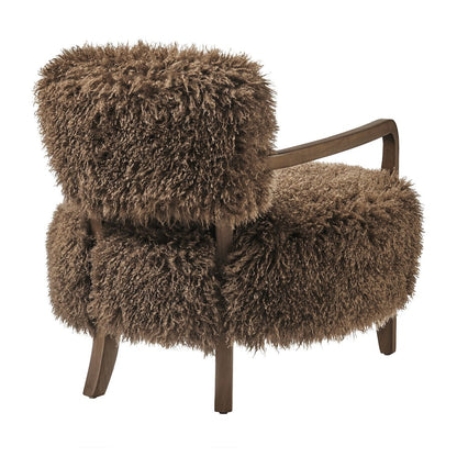Zinnia Faux Fur Accent Chair - Brown