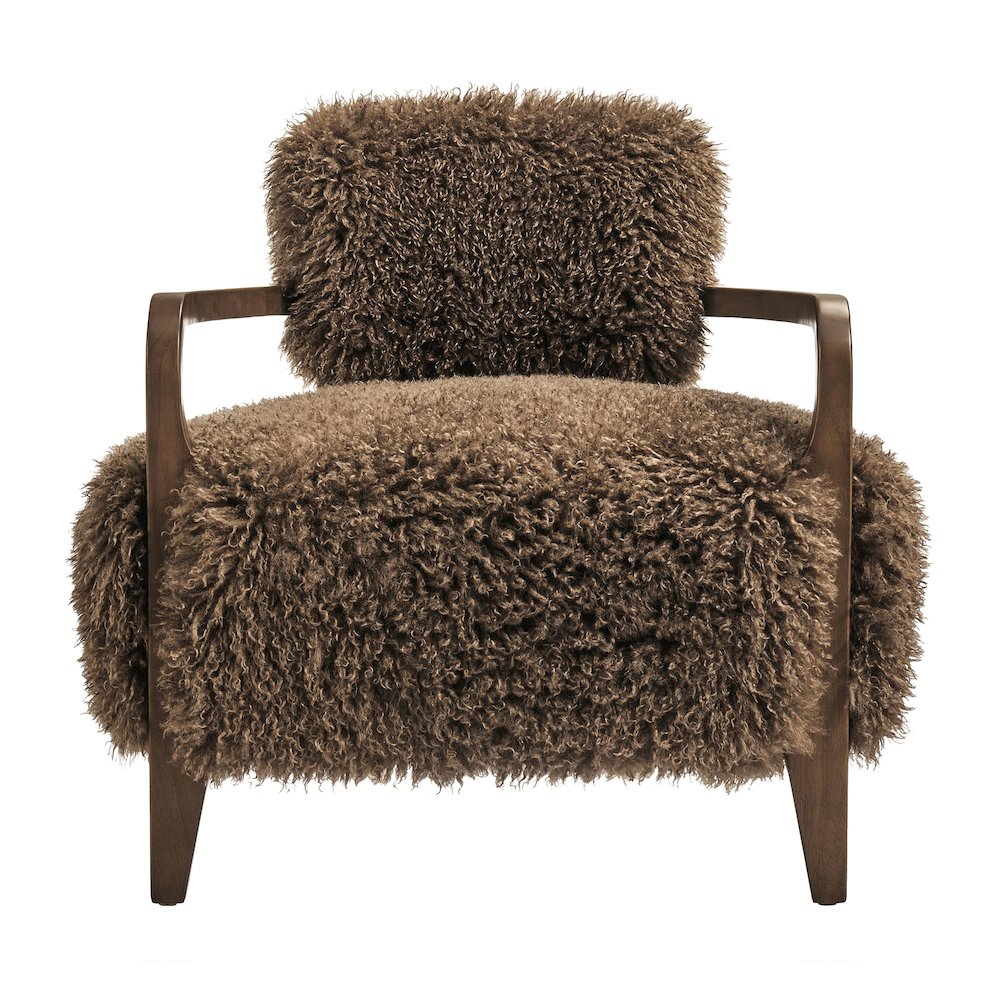Zinnia Faux Fur Accent Chair - Brown