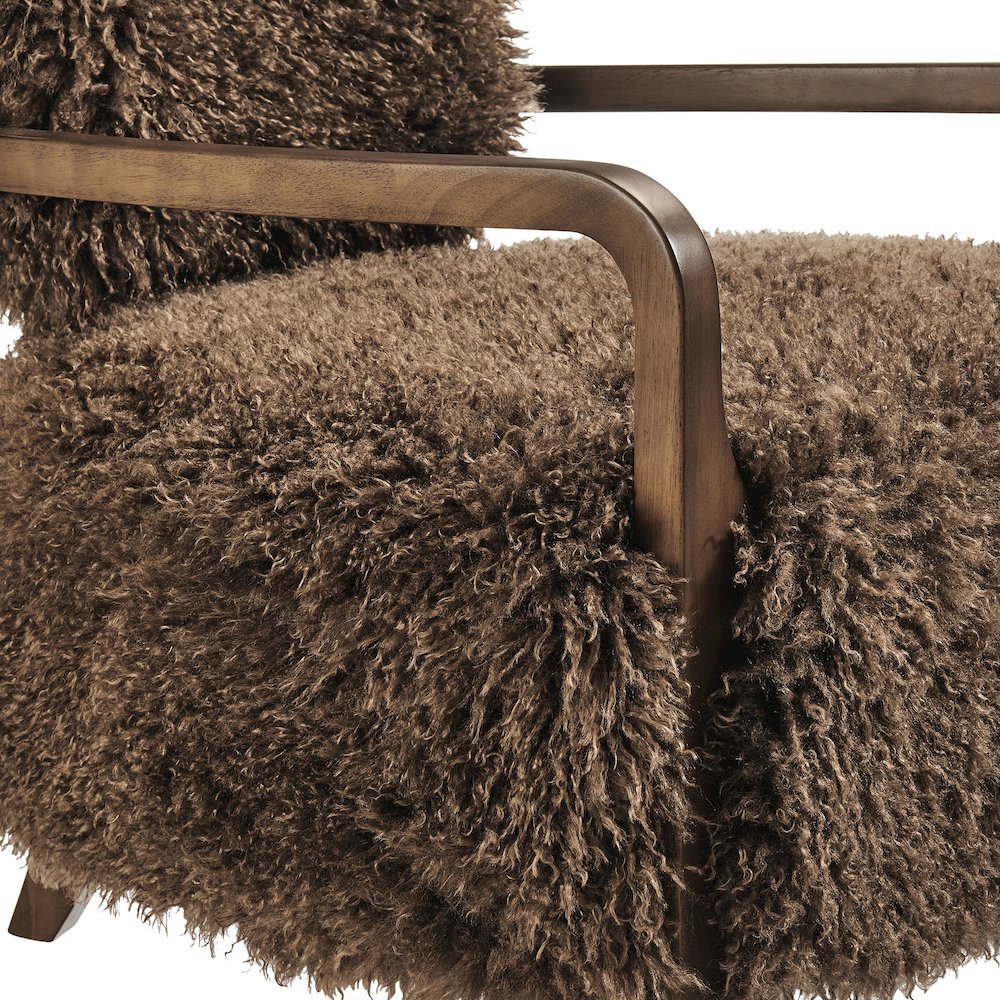Zinnia Faux Fur Accent Chair - Brown