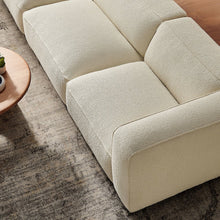 Auren 3 Piece Lattice Bouclé Upholstered Modular Sofa - Cream