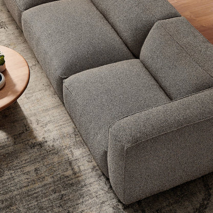 Auren 3 Piece Lattice Bouclé Upholstered Modular Sofa - Earth