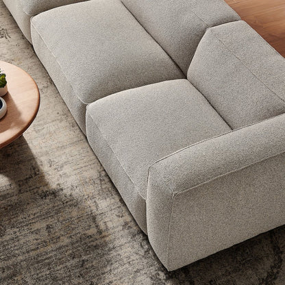 Auren 3 Piece Lattice Bouclé Upholstered Modular Sofa - Fog
