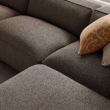 Auren 4 Piece Lattice Bouclé Upholstered Modular Sofa with Ottoman - Earth