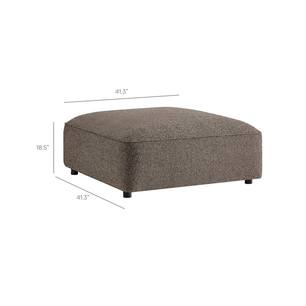 Auren 5 Piece Lattice Bouclé Upholstered Modular Sectional - Earth