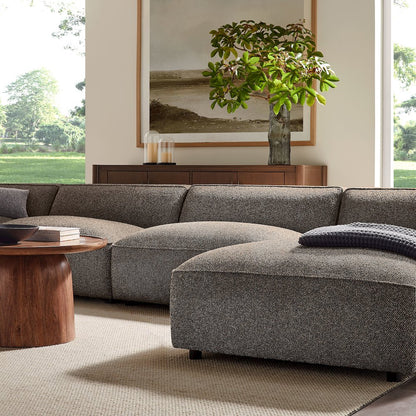 Auren 6 Piece Lattice Bouclé Upholstered Modular Sectional - Earth