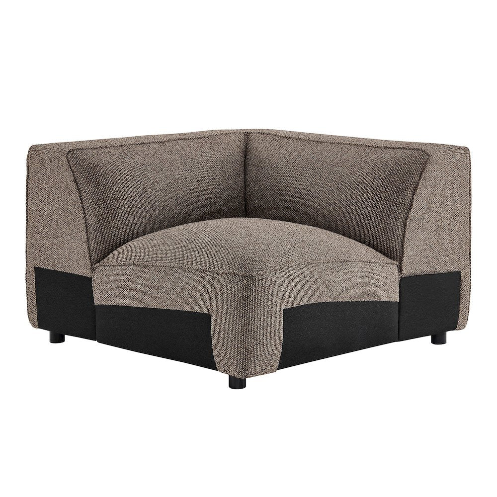 Auren 5 Piece Lattice Bouclé Upholstered Modular Corner Sectional - Earth