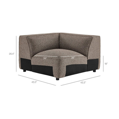 Auren 5 Piece Lattice Bouclé Upholstered Modular Corner Sectional - Earth