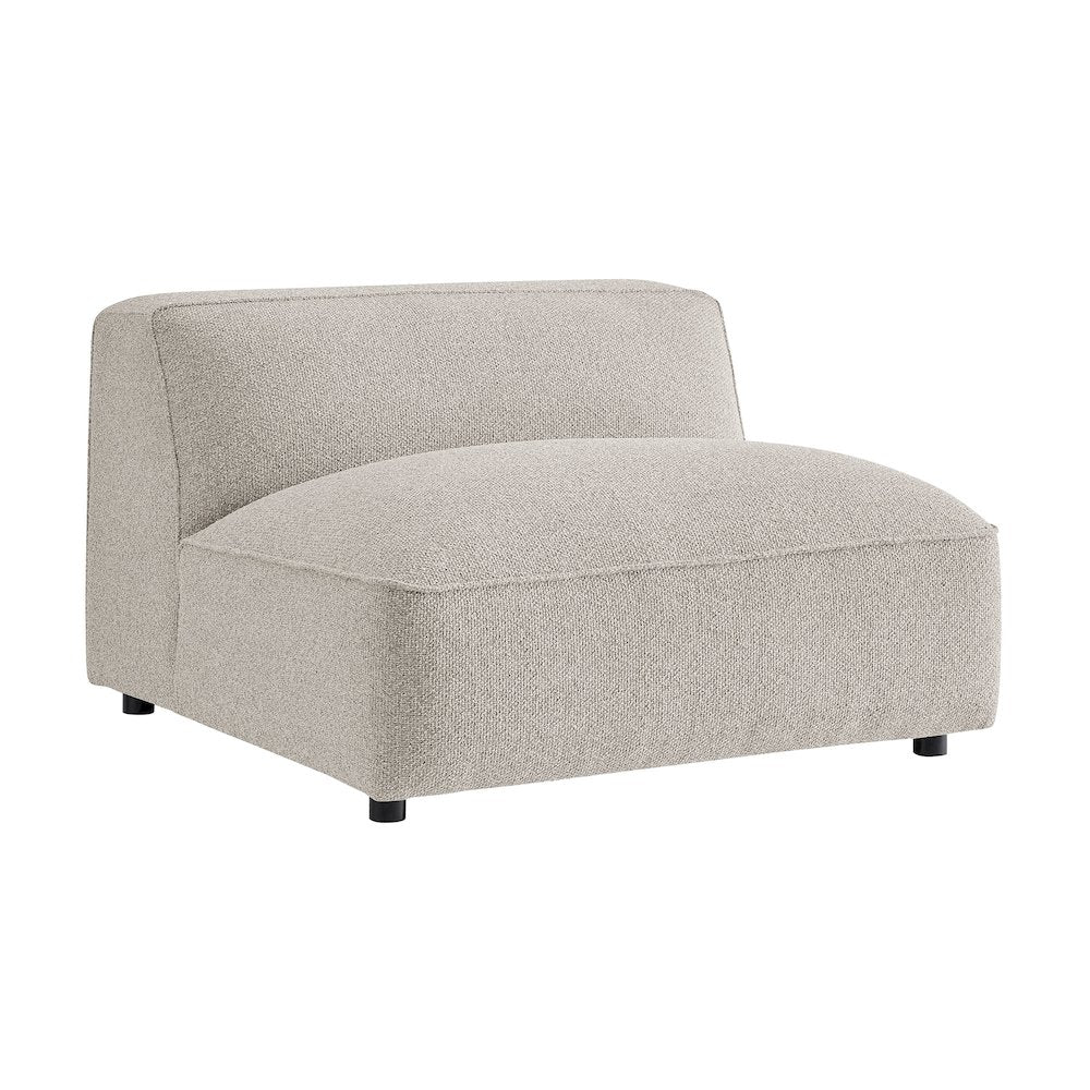 Auren 5 Piece Lattice Bouclé Upholstered Modular Corner Sectional - Fog