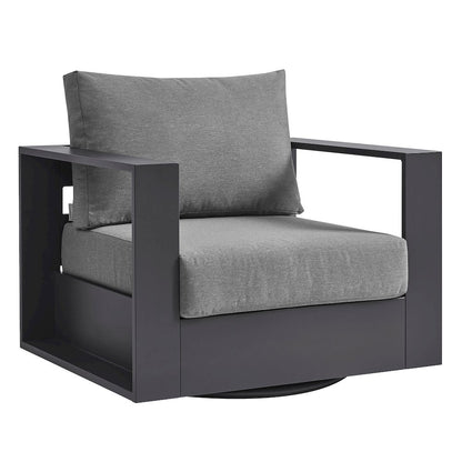 Tahoe Outdoor Patio Powder-Coated Aluminum Swivel Armchair