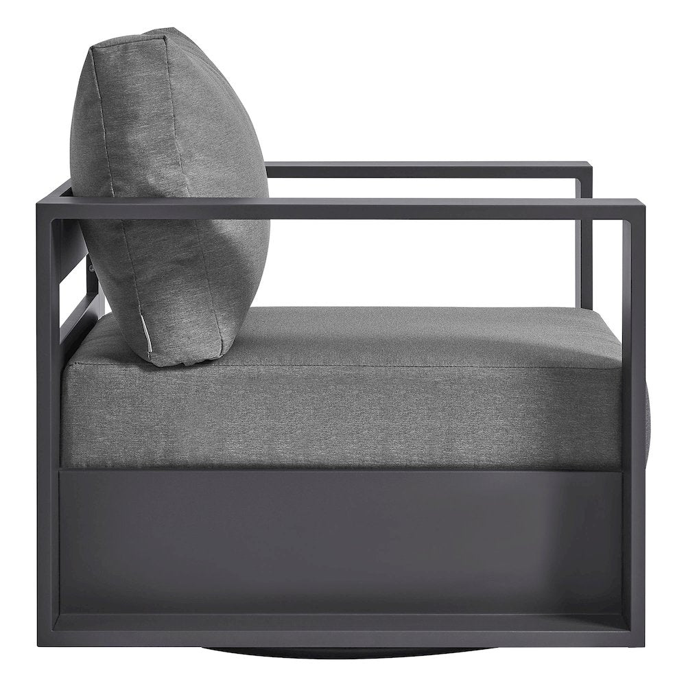 Tahoe Outdoor Patio Powder-Coated Aluminum Swivel Armchair