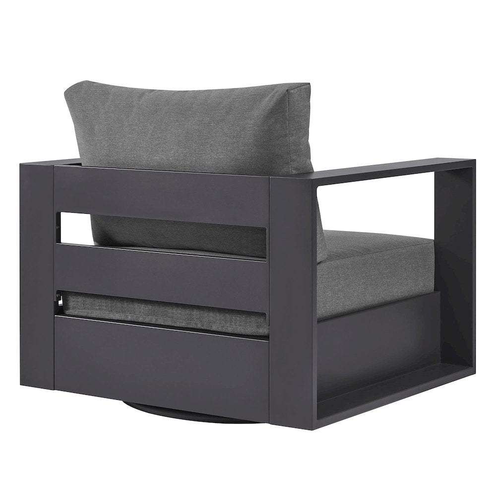 Tahoe Outdoor Patio Powder-Coated Aluminum Swivel Armchair
