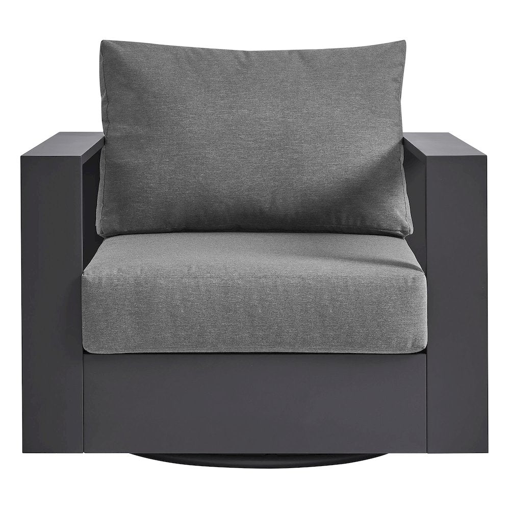 Tahoe Outdoor Patio Powder-Coated Aluminum Swivel Armchair
