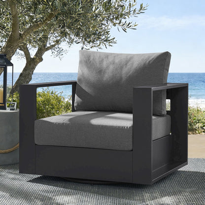 Tahoe Outdoor Patio Powder-Coated Aluminum Swivel Armchair