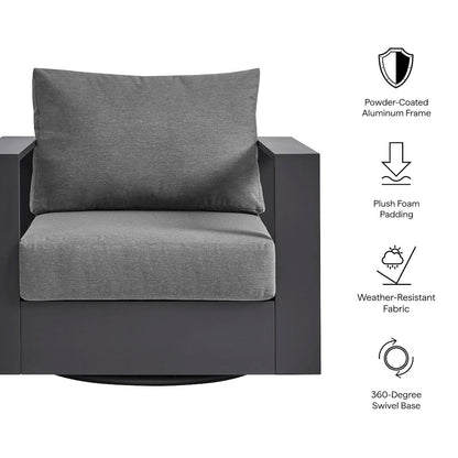 Tahoe Outdoor Patio Powder-Coated Aluminum Swivel Armchair