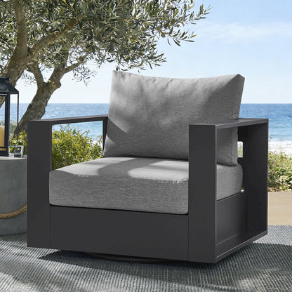 Tahoe Outdoor Patio Powder-Coated Aluminum Swivel Armchair